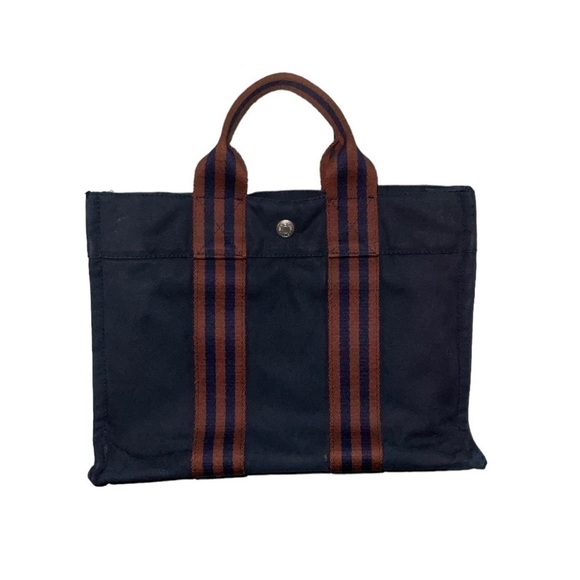 Hermès Toile Fourre-Tout PM. Blue - Picture 1 of 10